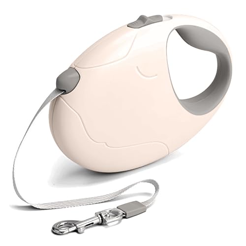Retractable Dog Leash, 16ft Strong Nylon, 360° Tangle-Free, Dog Pattern for Small, Medium, and Large Dogs Up to 110 lbs (Pink) - color: pink