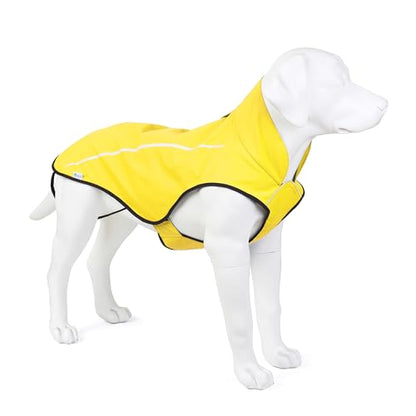 Mile High Life Dog Raincoat, Adjustable Waterproof Reflective Rain Jacket for Small Medium Large Dogs, Lightweight Breathable Pet Rain Coat with Leash Hole(Yellow,XXS Chest 16-19") - color: Yellow, size: XXS Chest 16"-19"