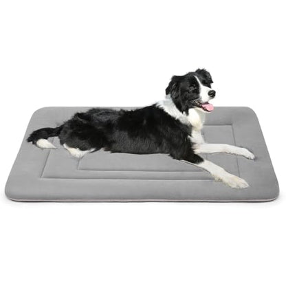 Dog Bed Soft Dog Crate Bed Pad Mat, 36 in Non Slip Bottom Washable Beds for Medium and Large Dogs, Pet Bed Mattress Kennel Pad, Clay Gray - color: Clay Gray, size: 36.0"L x 23.0"W x 1.2"Th