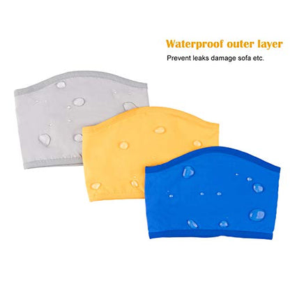 Reusable Male Dog Diapers Washable Belly Bands Dog Wraps (Pack of 3) (S (Waist13-16), Dark Blue+Grey+Yellow)