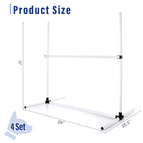 Shappy 4 Pieces Dog Agility Equipment with Adjustable Height Jump Bars Adjustable Dog Agility Jumps with Carry Bag Exercise Jumping Hurdles for Indoor Outdoor Course Game(White) - color: White