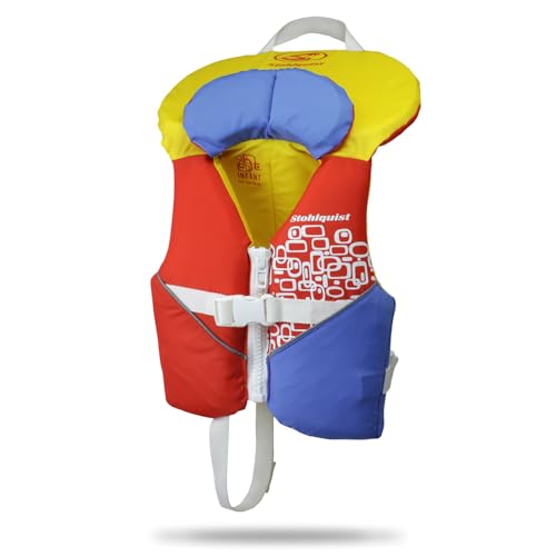 Stohlquist Infant Life Jacket, US Coast Guard Approved, Type II Life Vest (20-30 lbs) for Babies and Toddlers, Support Collar with Grab Handle, PFD for Pools, Lakes and Boating - color: Orange/Yellow