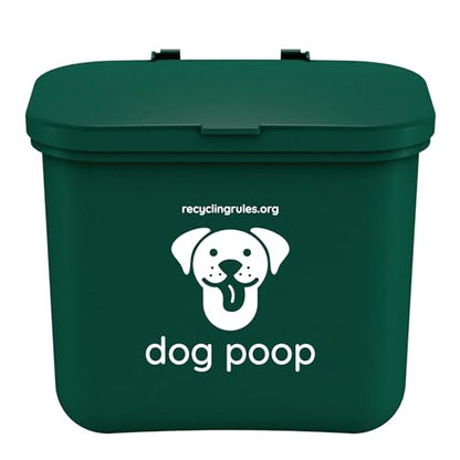 Small Hanging Wastebasket for Dog Poop in Green (Holds 7-14 Bags) - size: Qty 1 Dog Poop Green