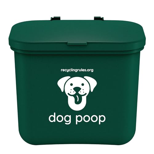 Small Hanging Wastebasket for Dog Poop in Green (Holds 7-14 Bags) - size: Qty 1 Dog Poop Green