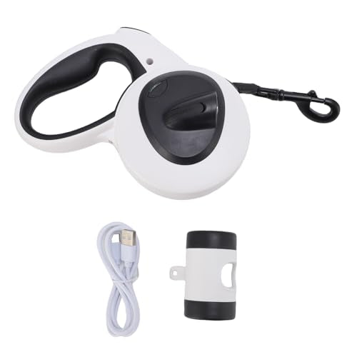 Retractable Dog Leash, Pet Walking Leash with One Handed Brake, Reflective Strips and LED Light, Heavy Duty for Small and Medium Dogs (Large Size(21x15in)) - size: Large Size(21x15in), style: Large Size(21x15in)