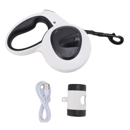 Retractable Dog Leash, Pet Walking Leash with One Handed Brake, Reflective Strips and LED Light, Heavy Duty for Small and Medium Dogs (Large Size(21x15in)) - size: Large Size(21x15in), style: Large Size(21x15in)