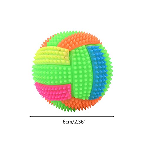 Teething Ball Spiky Dog Glowing Pet Chew Ball Flashing Squeak Molar Ball Interactive Pet Dogs Chasing 2.36 Inch