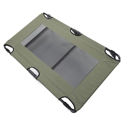Foldable Cooling Elevated Dog Bed Portable Raised Pet Cot for Outdoor Camping Green 107x61x18cm Breathable Mesh Steel Frame - size: 76*51*18cm