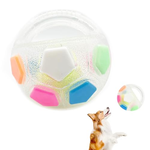 Dog Ball with Handle - Squeaky Dog Calming Ball with Handle(Transparent)