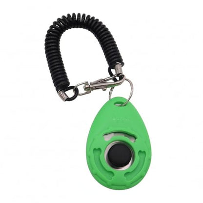 Dog Training Clicker with Wrist Strap - Ergonomic Mechanical Sound Signal for Obedience & Trick Training, Durable PP Plastic (1 Pack) - color: Green