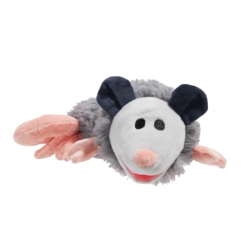 Barkbox Poppy Possum Interactive Plush Dog Toy - Squeaky Dog Chew Toy with Whip-N-Flip Tail of Dogs and Puppies - color: Possum