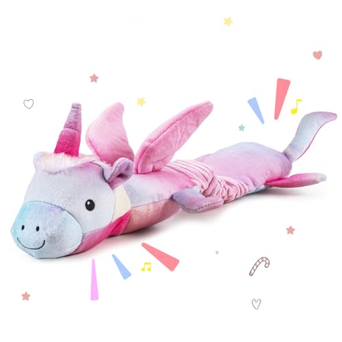 lilfrd Squeaky Crinkle Plush Unicorn Dog Toys, Dog Toys to Keep Them Busy, Tug of War & Pull Toys for Small, Medium Dogs Puppy - style: Unicorn