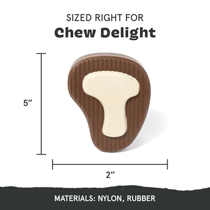 Barkbox Super Chewer Tough Dog Chew Toys for Aggressive Chewers, Dental Stimulating (T Bone - Large) - color: Mr. T-Bone - Large, size: Medium/Large