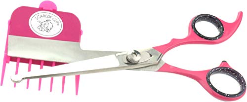 SCAREDY CUT Silent Pet Grooming Kit for Dog, Cat and All Pet Grooming - A Quiet Alternative to Electric Clippers for Sensitive Pets (Right-Handed Pink) - color: 16pc Right-handed Pink