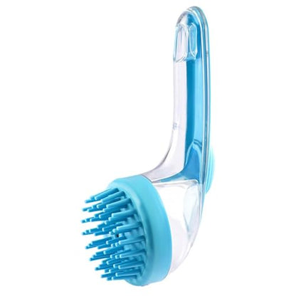 1PCS Pet Bath Brush with Soap Dispenser New 2 in 1 Shampoo Brush for Dogs Bath Dog Soap Brush Bathing Dog Grooming Massage Brushes for Long Short Haired Dogs Cats Pet Shower (Blue)