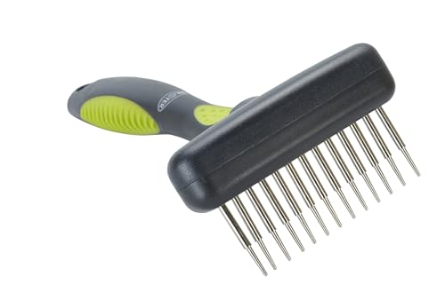 Kruuse Buster Flexible Undercoat Rake 13 Long Pins Green – Gentle Grooming Tool for Dogs - size: 13 Long Pins