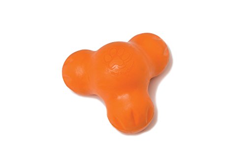 WEST PAW Zogoflex Tux Interactive Treat Dispensing Dog Chew Toy for Aggressive Chewers, 100% Guaranteed Tough, It Floats!, Made in USA, Small, Tangerine - color: Tangerine, size: Small