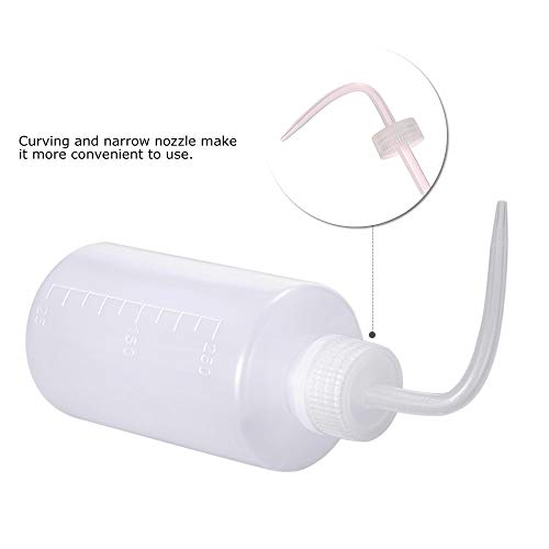 Yuelong Plastic Squeeze Bottle, 2Pcs Safety Wash Bottle 250ml Convenient Green Soap Supply Tattoo Squirt Bottles with Scale Labels Watering Tools for Medical Label Tattoo Supplies - size: 2 x 250 ml