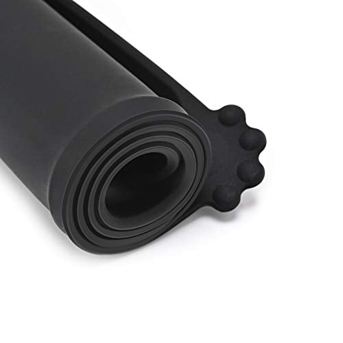 Silicone Waterproof Dog Cat Pet Feeding Mats, Non Slip, Easy Clean Pet Dog Cat Bowl Mats Placemat (28" x 24") Black