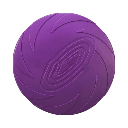 Dog Disc Toy,Chew Resistant Dog Disc for Outdoor Training Interactive Play Soft Rubber Nonslip Surfaces - color: Purple, size: 15cm/5.91inch