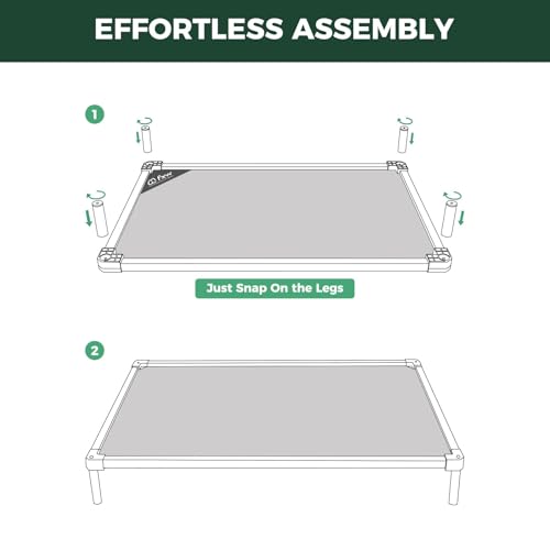 FXW TitanNest Chew-Proof Elevated Dog Bed, Raised Cot for Indoor/Outdoor/Camping Use, Durable & Waterproof Cooling Pet Bed for Large Dogs, 47.0" L x 29.0" W x 7.3" H, Black - size: Large Dog (47.0"L x 29.0"W x 7.3"H)