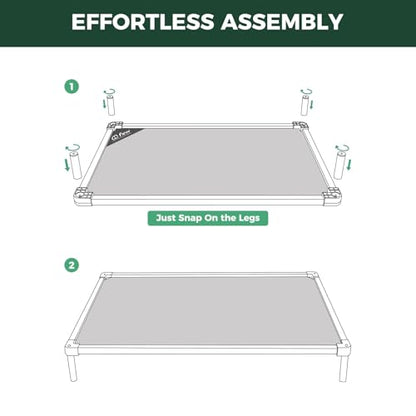 FXW TitanNest Chew-Proof Elevated Dog Bed, Raised Cot for Indoor/Outdoor/Camping Use, Durable & Waterproof Cooling Pet Bed for Extra-Small Dogs, 29.0" L x 18.0" W x 4.5" H, Black - size: X-Small Dog (29.0"L x 18.0"W x 4.5"H)