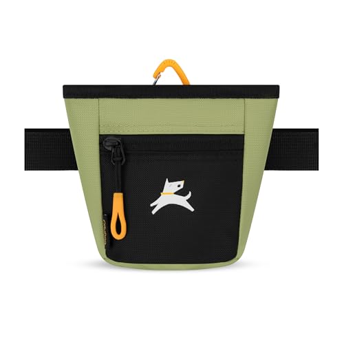 OllyDog, Goodie Treat Bag, Dog Treat Training Pouch | Magnetic Closure | 3 Ways to Wear | Hands-Free Waist Belt | Water-Resistant Recycled Vegan Fabric (Palm) - color: Palm