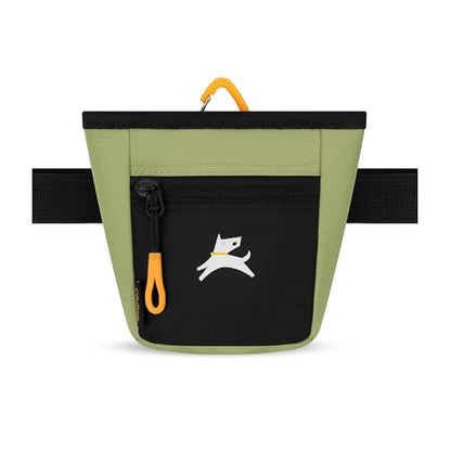 OllyDog, Goodie Treat Bag, Dog Treat Training Pouch | Magnetic Closure | 3 Ways to Wear | Hands-Free Waist Belt | Water-Resistant Recycled Vegan Fabric (Palm) - color: Palm