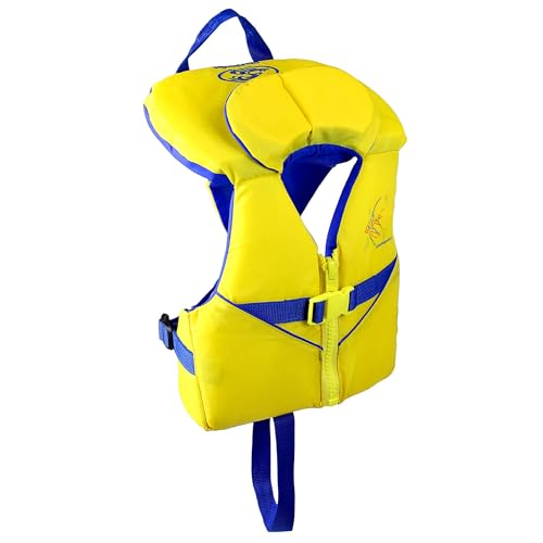 Stohlquist Infant Life Jacket, US Coast Guard Approved, Type II Life Vest (20-30 lbs) for Babies and Toddlers, Support Collar with Grab Handle, PFD for Pools, Lakes and Boating - color: Yellow/Blue