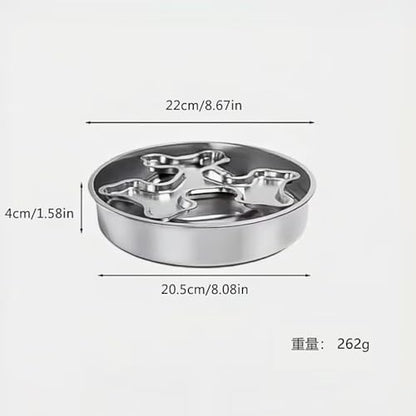 Stainless Steel Rotating Bone-Shaped Slow Food Pet Feeder | 304 Grade, Anti-Spill, For Dogs and Cats
