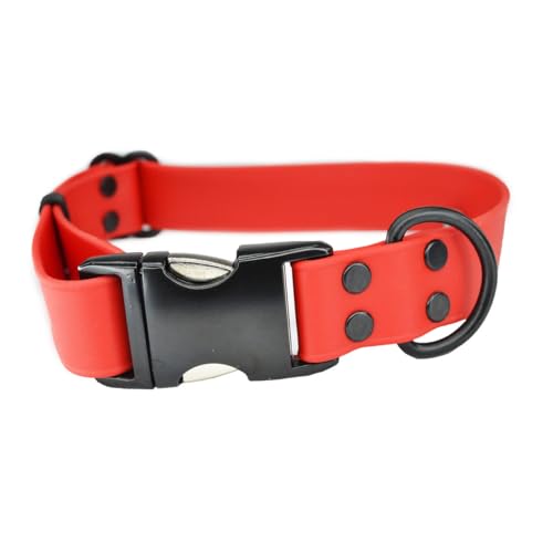 Ray Allen Adjustable Biothane Dog Collar, Large, Red - color: Red, size: 18" - 28"