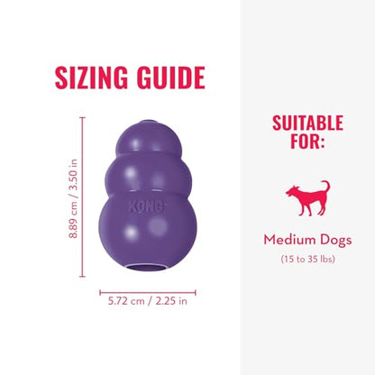 KONG Senior - Dog Toy with Gentle, Natural Rubber - Durable Dog Toy for Older Dogs - Use Treats with Stuffable Chew Toy - Treat Toy for Chewing & Fetching - for Medium Dogs - size: Medium (Pack of 1)