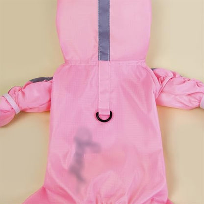 Rain Jacket Dog Raincoat Hooded Windbreaker Dog Rain Jacket Raincoat Rain/Water Windproof for Small Rain Coat for Dogs Durable(Pink,Medium)