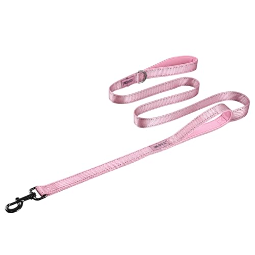 OneTigris Handled No-Pull Dog Walking Leash Long Traffic Leads for Medium to Large Dogs (Pink, 6FT) - color: Pink, size: 6FT