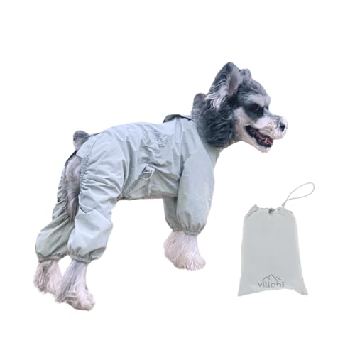 Dog Raincoat with Full Leg Coverage, Waterproof & Lightweight Rain Jacket for Medium Dogs, Keep Belly & Legs Dry, Harness Compatible, Reflective Safety, with Storage Bag (Large) - size: Large