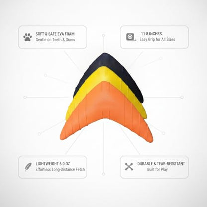 Versatile EVA Foam Flying Disc for Fetch and Tug, Soft Outdoor Dog Toy, 11.8 Inch