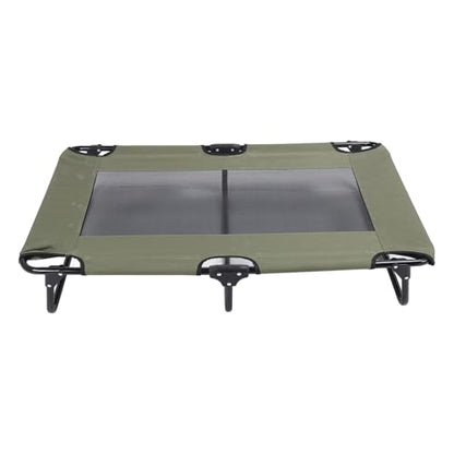 Raised Dog Bed Foldable Cooling Elevated Dog Bed Portable Raised Pet Cot Green Outdoor (107 * 61 * 18cm) - size: 107*61*18cm