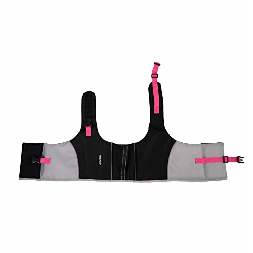 ZippyPaws Adventure Dog Life Jacket - Dog Life Vest for Swimming & Boating, Fits Small Pets, Lightweight Dog Flotation Device for Water Safety, Padded Handle, Adjustable Fit, 28-32" - Large, Pink