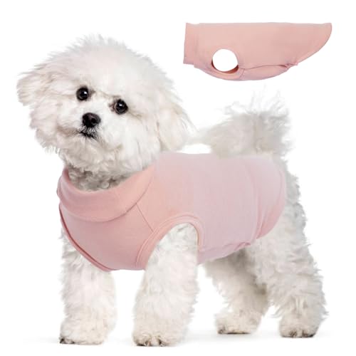 Dog Fleece Vest - Pink, S - Warm and Stretchable Sweatshirt | Sleeveless Lightweight Sweater, Pullover Design for Small Dogs, Chihuahua Clothes, Papillon, Pomeranian - color: Pink, size: Small