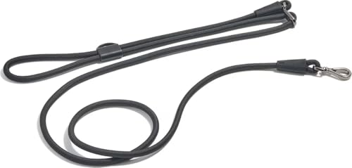 Wild One Hands-Free Adjustable Rope Dog Leash, Standard: 4' to 8.5' Long, .5" Wide, Adjustable for Crossbody, Waist & Handheld, Black - color: Black