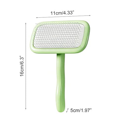 Pet Groomer Pin Brush, Professional Dog Wahing Brush Self Cleaning Slicker Comb for Cats & Dogs - color: Large Green, size: 6.5*4.72*1.97in