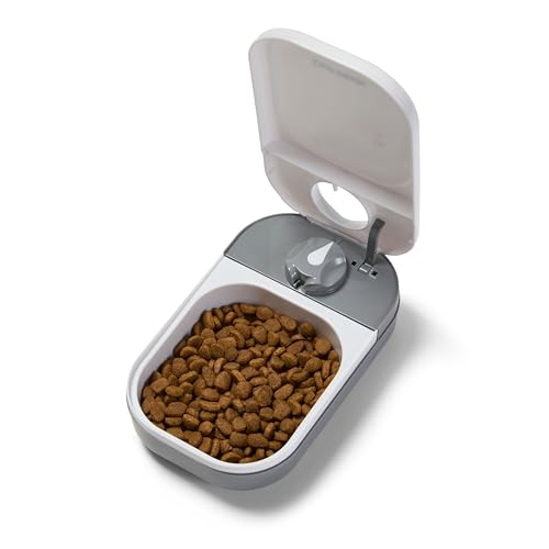 Cat Mate C100 Single Meal Automatic Timer-Controlled Pet Feeder - Suitable for Cats and Small Dogs, for Wet or Dry Food, up to 0.88 lb Capacity, White
