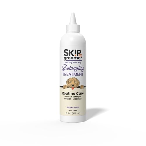 Detangling Treatment for Dogs, Leave-in Conditioner Detangler for Matted Hair, Knots & Tangles | Goldendoodles, Poodles, Doodles & Long-Haired Breeds | No Mist, Squeeze Bottle, 12 oz