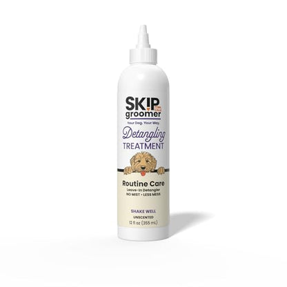 Detangling Treatment for Dogs, Leave-in Conditioner Detangler for Matted Hair, Knots & Tangles | Goldendoodles, Poodles, Doodles & Long-Haired Breeds | No Mist, Squeeze Bottle, 12 oz