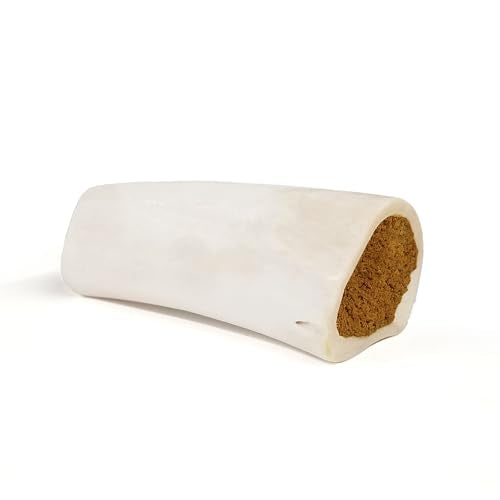 Cadet Stuffed Shin Bone, Long Lasting Dog Bones for Aggressive Chewers, High Protein Filled Dental Chew, Bully Stick Peanut Butter Filling, 5-6" for Large Dogs - size: 1 Count (Pack of 1)
