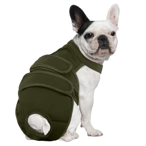 Dog Diapers Female Reusable Washable Period Diaper with Suspender,Adjustable Dog Panties Anti-Harassment, Doggie Diapers for Incontinence, Heat Cycles, or Senior Dogs（XS-XL - color: Army Green, size: S