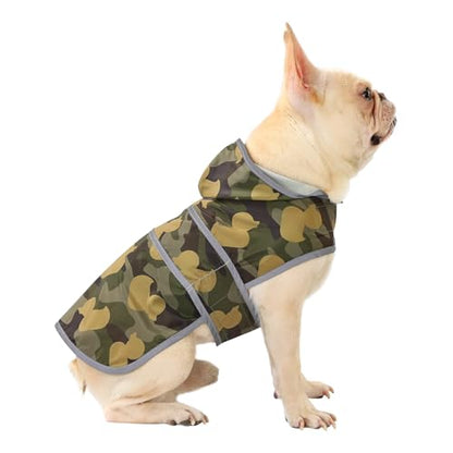 Dog Raincoat for Medium Dogs Waterproof Jacket Hooded Rain Coats with Reflective Strips Leash Hole & Poncho Adjustable Fit (CamoDuck,M) - color: Camo Ducks, size: Medium