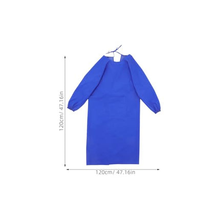 HOMSFOU Waterproof Apron with Long Sleeves Oilproof and Easy to Maintain Smock for Dishwashing Kitchen Work - color: Blue