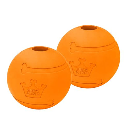 Chew King Flavored Rubber Ball Collection, 4 Inch Bacon Flavor Rubber Fetch Balls 2-Pk - color: C) 4" 2-Pack (Bacon)