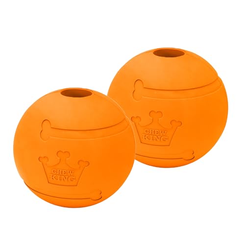 Chew King Flavored Rubber Ball Collection, 4 Inch Bacon Flavor Rubber Fetch Balls 2-Pk - color: C) 4" 2-Pack (Bacon)